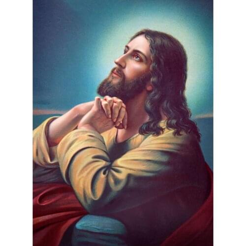 Square/Round Diamond DIY Diamond Painting Cross Stitch Embroidery Contemplation Jesus Rhinestone Mosaic Art Deco Gift