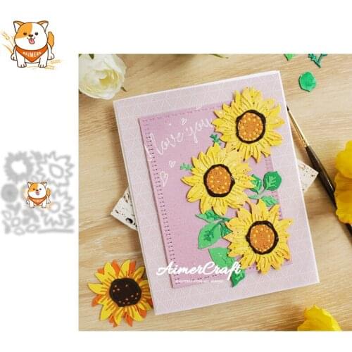 Sunflower Metal Cutting Dies Mold Knife Scrapbooking Stencil DIY Embossing Craft Die Cuts Card Making New Dies For 2021