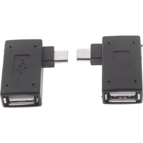Female To Male Micro Adapter USB 2.0 Micro OTG Power Supply Port 90 Degree Right Angled USB OTG Adapters