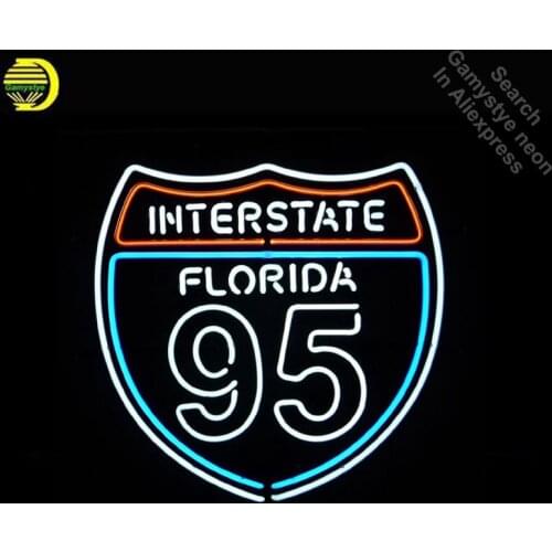 Neon Sign for Interstat Florida Route 95 Neon Bulb sign Iconic handcraft neon signboard shop neon wall lights anuncio luminos