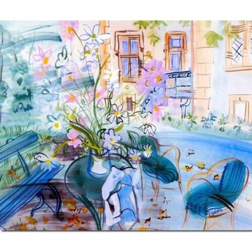 Landscape Art Abstract Flower Garden Painting Montessori house Dufy Artwork Oil On Canvas Handmade Modern Colorful Wall Decor