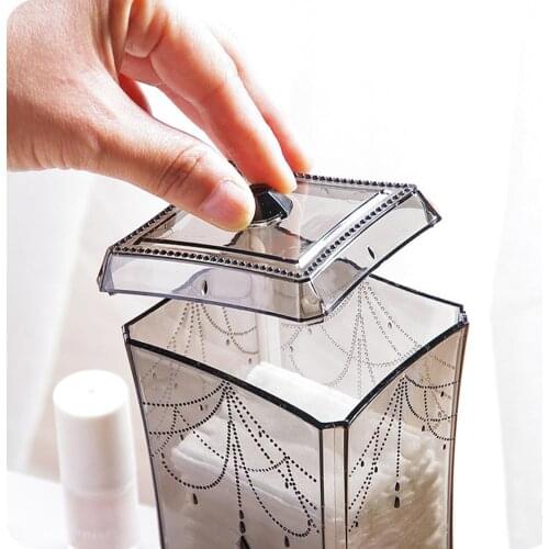 Plastic Makeup Cotton Pads Box Case Holder Nail Towel Swabs Storage Box Container Cosmetic Organizer Storage Container