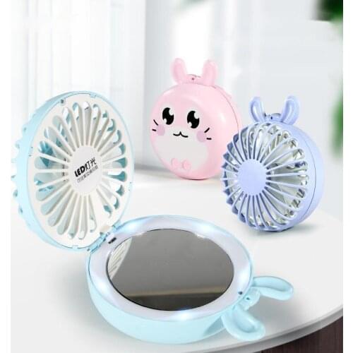 USB Handheld Fan Fill Light Rechargeable Mute Student Dormitory Office Mini Portable Neck Beauty Fan