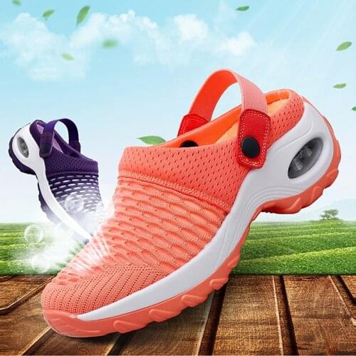 KALSOONI Women Casual Non-slip Damping Cushion Sandals Breathable Mesh Outdoor Walking Slippers Unisex Summer Beach Shoes