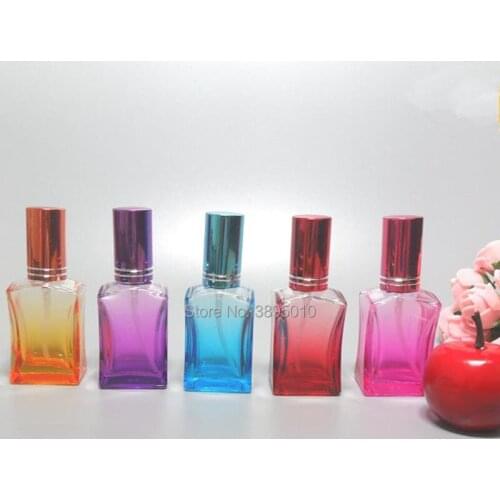 15ml Colorful Perfume Glass Bottle Refillable Spray Bottle With Metal Sprayer Empty Glass Perfume Bottles F701