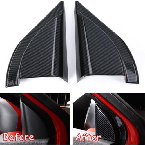 Carbon Fiber Style Front Door A Pillar Triangle Decoration Cover Trim For Mitsubishi Eclipse Cross 2018 Car Styling Accessories
