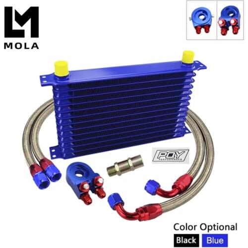 UNIVERSAL 13ROWS TRUST TYPE OIL COOLER KIT + OIL FILTER ADAPTER + BRAIDED HOSE AN10 HOSE WITH STICKER+BOX