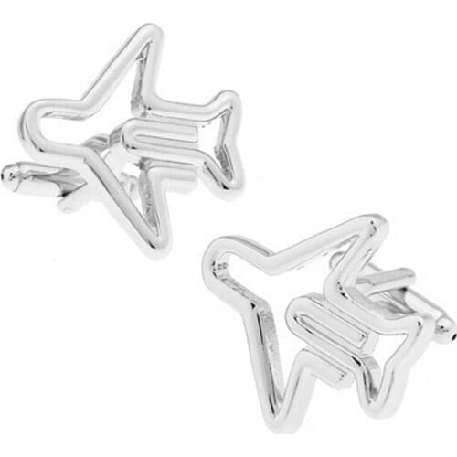 Paper Clip Shape High Quality French Shirt Hollow Aircraft Shape Cufflinks Sleeves Nails Mens Clothing Gifts Husband