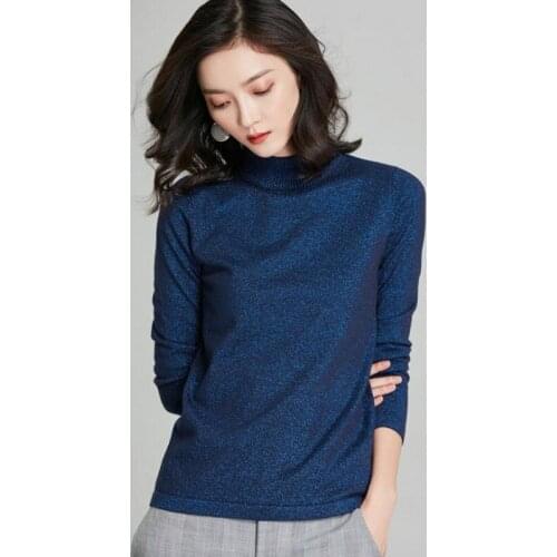 Women sweaters high quality autumn clothing for female o-down collar pullovers Solid color full sleeve knitted girl tops