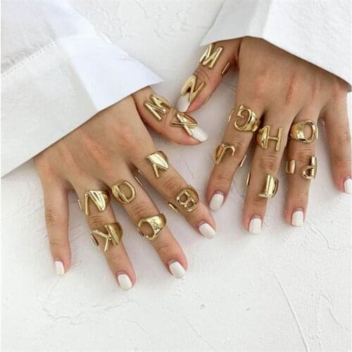 Gold initial ring. New Personalized Adjustable GOLD Initial Ring A-Z. Initial rings. Statement rings. Personalized rings. Letter