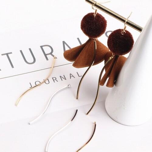 10pcs Diy Handmade Accessories Goldplating Long Wave Belt Earring Materialpendantpendant Accessories Wholesale Copper Metal 0cm