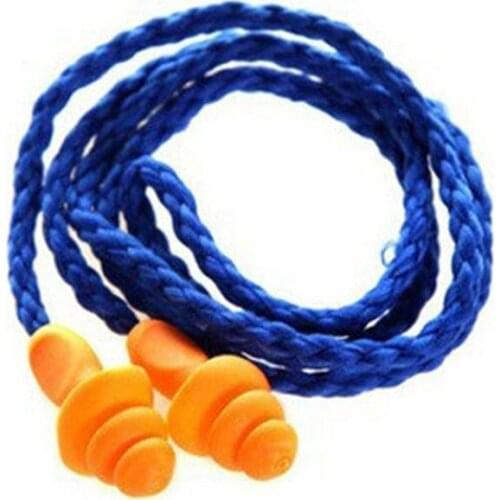 100pcs Reduce noise Soft Silicone Corded Ear Plugs ears Protector Reusable Hearing Protection Noise Reduction Earplugs Earmuff