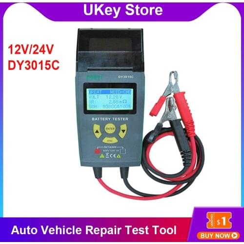 12V/24V DY3015C Automotive Car Battery Tester With Printer Digital Multi-function Car Battery Analyzer Diagnostic Multi-language