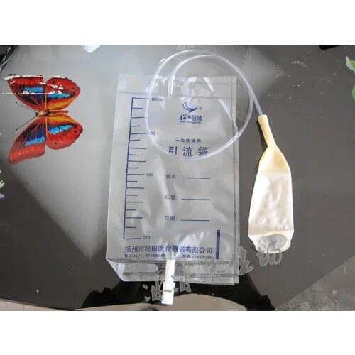 25 pcs disposable latex male urine collection bags 1000ml urinary drainage bag urine collector urinal connection bag
