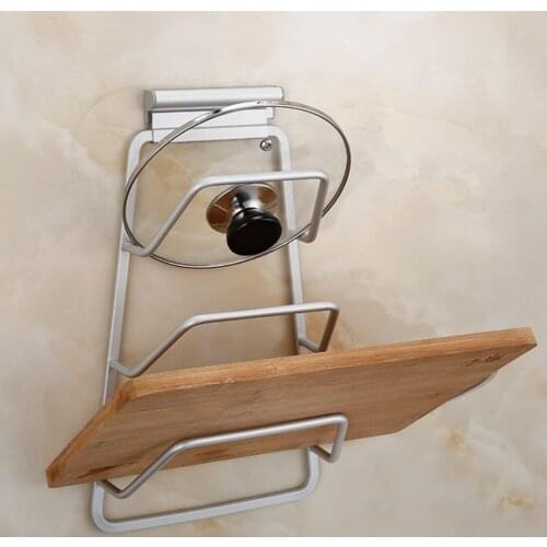 3 Tier Wall Mounted Pan Lid Storage Rack Pot Cover Organizer Holder Kitchen Accessories