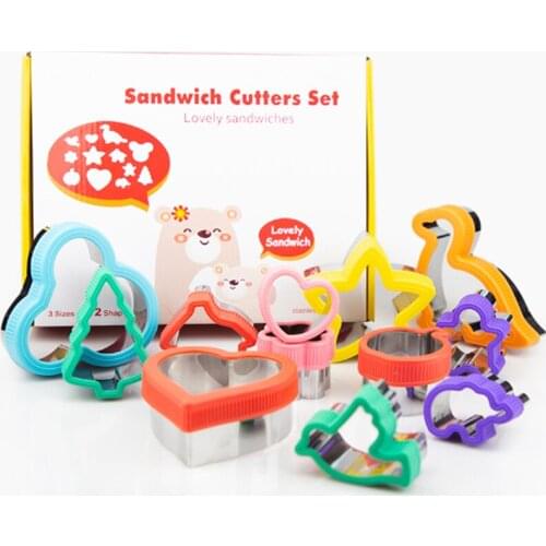 430 Stainless Steel Plastic Biscuit Mould Flower Shaped Baking Fruit Embossing Die Dinosaur Cookie Mold Lrregular 12 Piece Set