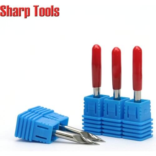 4x0.2mm 90 Degree V Groove Router Bit 1 Flute End Mill Solid Carbide Engraving Cutter CNC Metal Milling Tools for Steel Aluminum