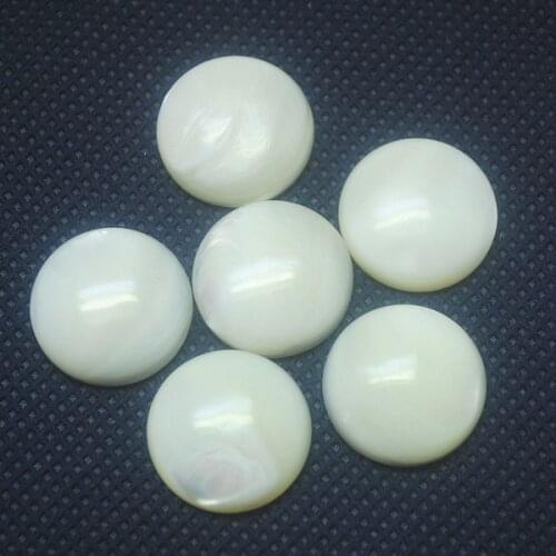 5pcs Wholesale white mother of pearl cabochons shell cabochons for bracelet making coin shape finger rings making 20mm