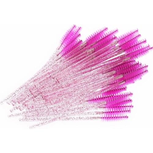 50pcs Disposable Shiny Mascara Wands Applicator for Eyelash Extension Eyebrow Micro Eyebrow Brush Beauty Makeup Cosmetic Tools