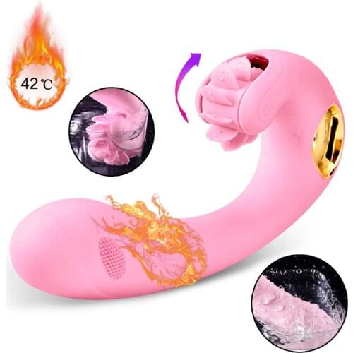 7 Frequency Vibrating Clitoris Stimulator Dildo Vibrator 7 Roating G-Spot Heating Vibrators Masturbator Adult Sex Toys For Women