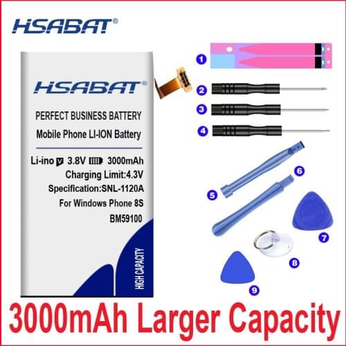 HSABAT BM59100 3000mAh Battery for HTC Windows Phone 8S Rio A620E A620T A620D
