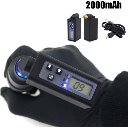 2000mAh Wireless Tattoo Battery Power Supply LCD Display RCA DC Connector Accessories Rotary Tattoo Machine Pen Power Supply