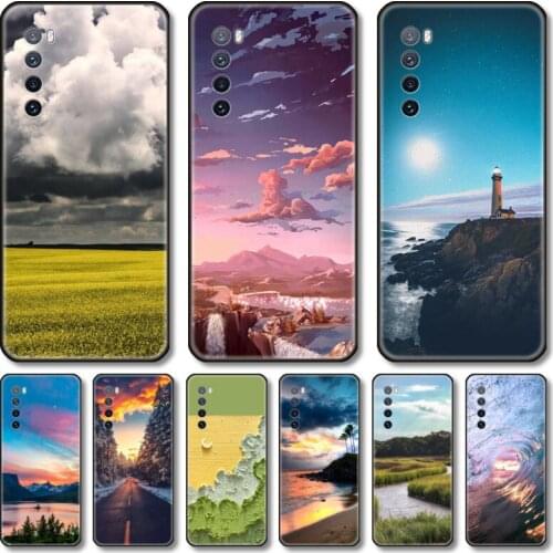 Sky scenery Phone Case For Huawei Nova 2 3 4 5 6 7 8 SE i E Pro Lite black cell shell