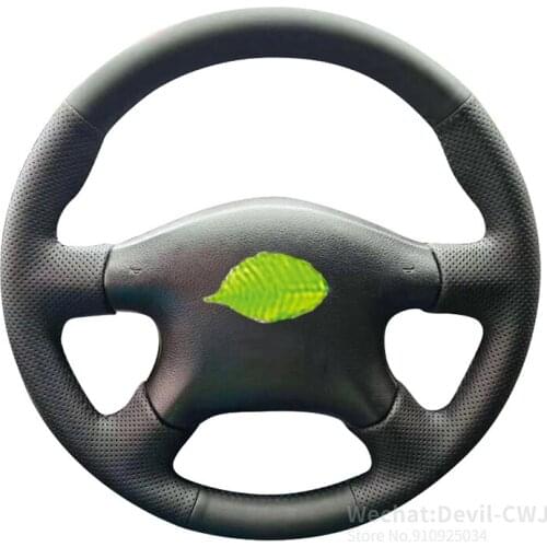 Alcantara leather carbon fiber steering wheel cover For Volkswagen Jetta Santana Golf Passat hand-sewn car interior accessories