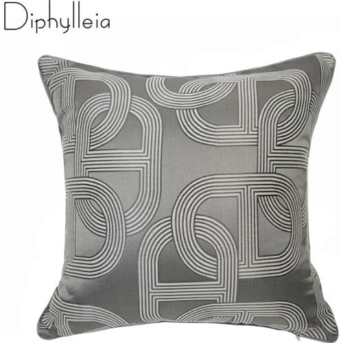 Diphylleia 2020 New Arrial Cushion Cover Home Decor Trend Geometry Silver Chain Ellipse Jaquard Sofa Chair Pillow Case Luxury