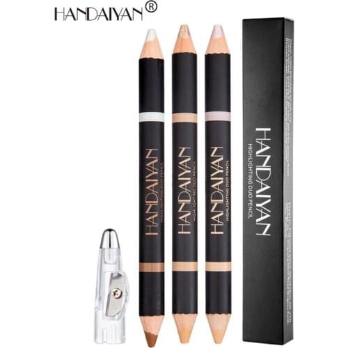1 Pcs Double Headed Eyebrow Pencil Highlighter Pen Brightening Base Skin Highlighting Natural Makeup Cosmetics Maquillaje