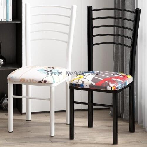 Economical restaurant home wrought iron modern stool makeup chair simple backrest simple Nordic dining table and chair alone