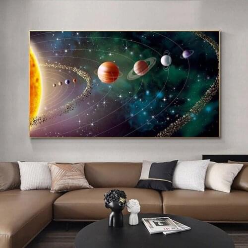 Modern Solar System Planet Landscape Canvas Painting on The Wall Posters Prints Wall Pictures for Living Room Home Decor Cuadros