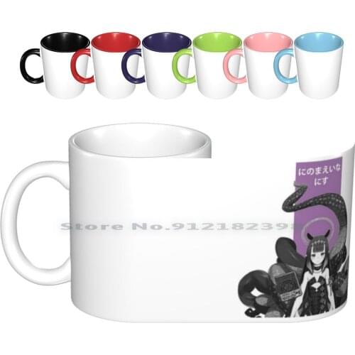 Ninomae Ina'nis Hololive Pillar Ceramic Mugs Coffee Cups Milk Tea Mug Ninomae Inanis Hololive Pillar Anime Vtuber Stylish Tall