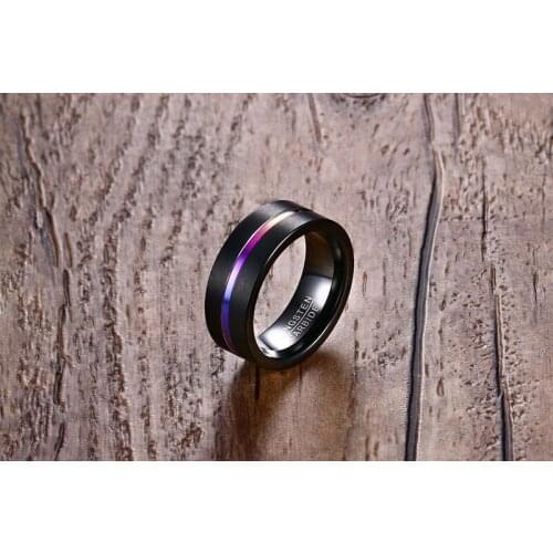 High Quality New Design Fashion Tungsten Charm Men Rings Party Jewelry Black Color Rings Mans Size 7 8 9 10 11 12