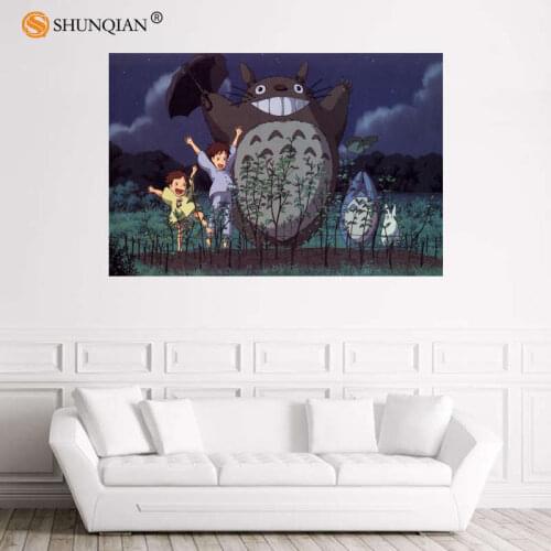Nice All Studio Ghibli Character Poster Custom Satin Poster Print Cloth Fabric Wall Poster Print Silk Fabric Print Poster 12-25