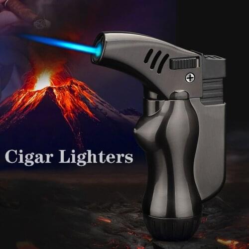 Creative body elbow straight GAS inflatable metal lighter spray gun welding torch cigar pipe lighter