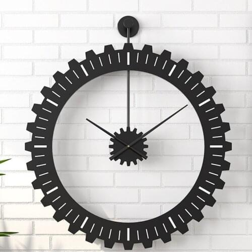Gear Clock creative mechanical wall clock living room bedroom European simple wind decorative wall clock wall silent clock