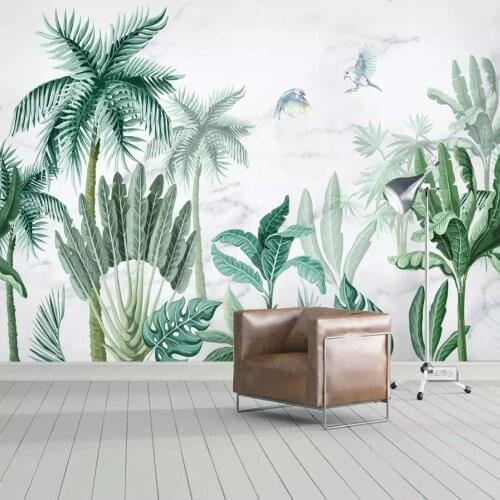 Milofi custom photo wallpaper medieval hand-painted tropical rainforest plant background wall decoration mural wallpaper