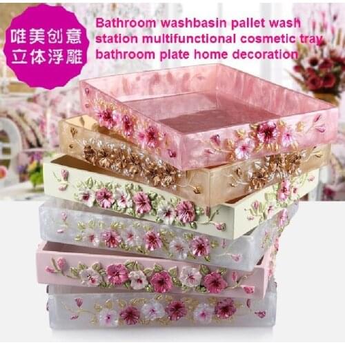 Home Decoration Fashion Bathroom Washbasin Pallet Wash Station Multifunctional Cosmetic Tray Bathroom Plate