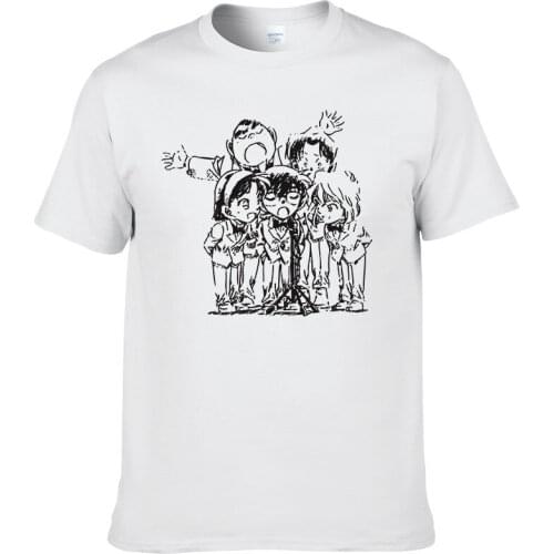 Mens Japan Cartoon Anime Detective Conan T Shirt Men Retro Short Sleeves Tees