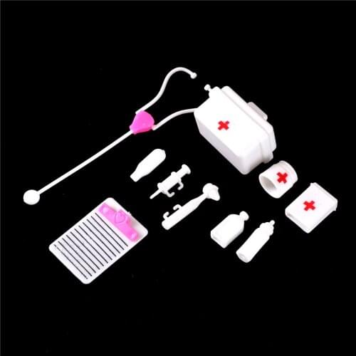 10pcs/Set Baby Pretend Play Suitcases Medical kit Simulation Medicine Box with Doll Girl Toy For Children Kids Toys Doctor Set
