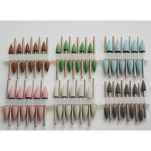 50 Pieces Universal Silicone Flexible Resin Polisher Burs Dental Lab Jewelry Rubber Grinding Polishing Tool Sets