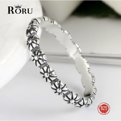 Real 925 Sterling Silver Jewelry Vintage Fashion Finger Rings for Women Punk Party Personality Ring Fine Jewelry