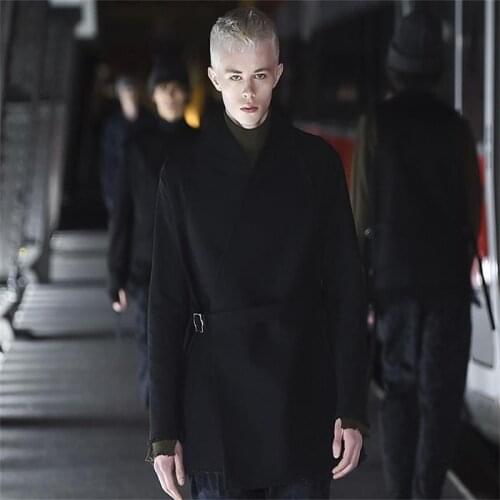 Yamamoto male Mao Ni coat Chinese style Mao Ni V-neck