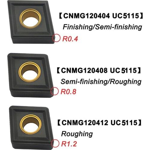 10PCS CNMG120404 CNMG120408 CNMG120412 UC5115 Carbide Inserts External Turning Tool CNMG CNC Lathe Cutter Tools For Cast Iron
