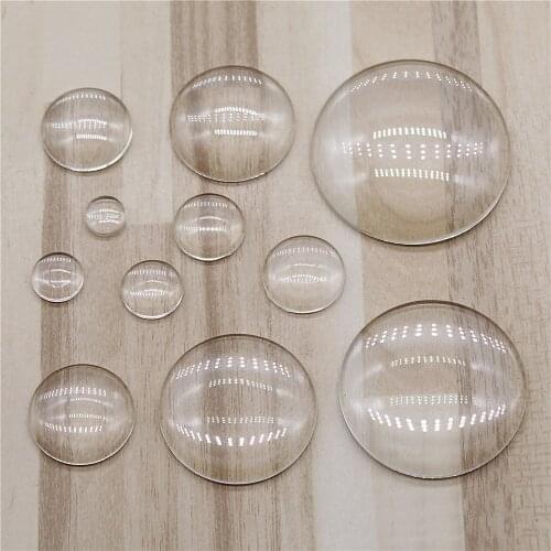 50pcs Flat Back Clear Round Glass Cabochon Jewelry Findings & Components 8mm 10mm 12mm 14mm 16mm 18mm 20mm 25mm 30mm 35mm