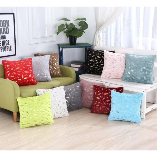 Plush Velvet Bronzing Cushion Cover Soft Pillowcover Pillowcases Decorative Cushions for Sofa Throw Pillows Home Decor 43x43 cm
