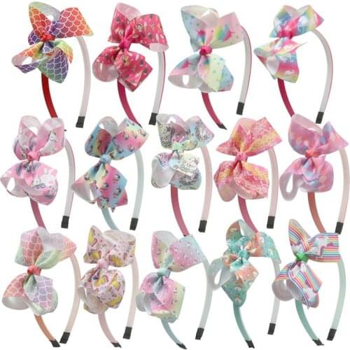 XIMA 1PC Unicorn Bow Headband Unicorn Girl Hair Bows Teeth Comb Hair Hoops Hair Accessories for Unicorn Party Supplies