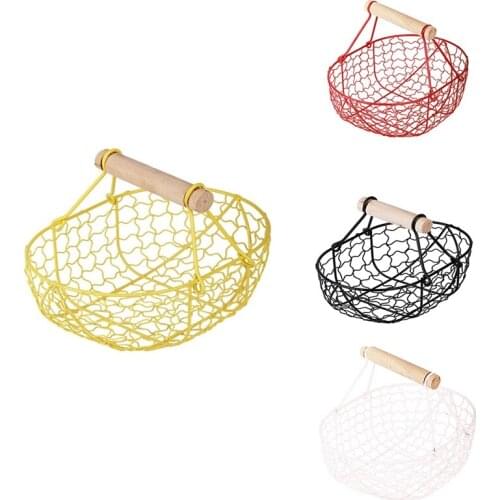 Practical Fruit Basket Bread Basket Vintage Stainless Steel Storage Basket Fruit Container with Handle Decoration