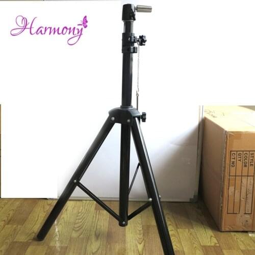 1pcs Black Color Hair Salon Adjustable Tripod Stand Mannequin Training Head Holder Wig Stand Clamp